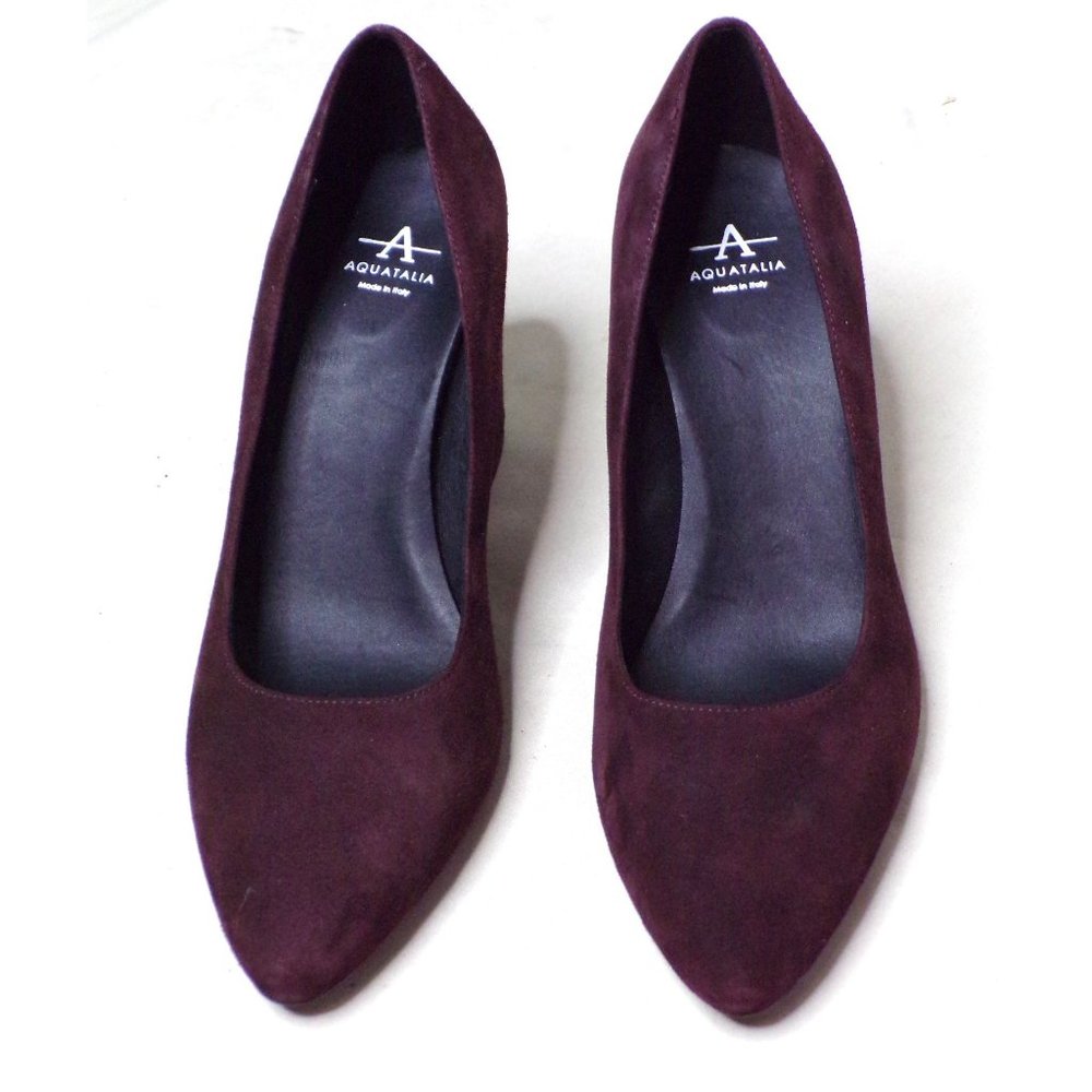 🆕AQUATALIA Peony Block Heel Pump Shoes Brown Suede 6.5 - Picture 6 of 11